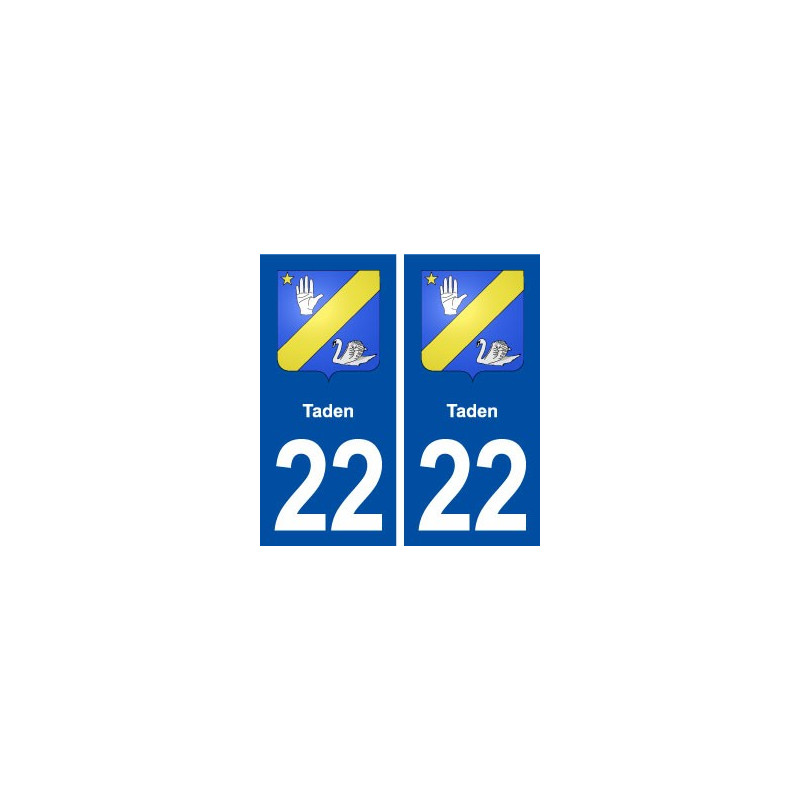 22 Taden blason ville autocollant plaque immatriculation département