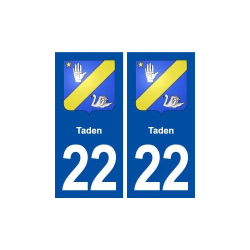 22 Taden blason ville autocollant plaque immatriculation département