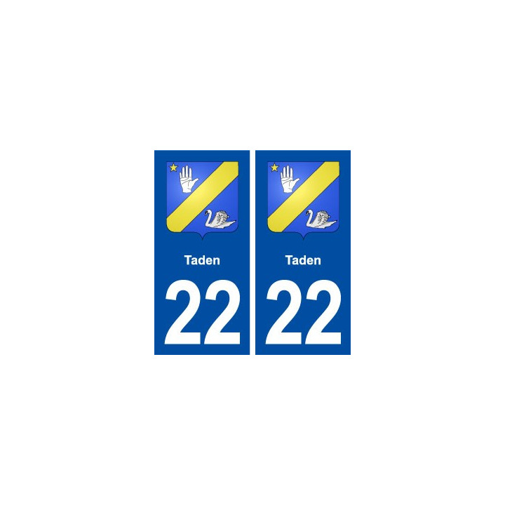 22 Taden blason ville autocollant plaque immatriculation département