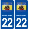 22 Saint Quay Portrieux blason ville autocollant plaque sticker