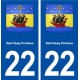 22 Saint Quay Portrieux blason ville autocollant plaque sticker