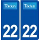 22 Taden logo ville autocollant plaque immatriculation département
