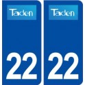 22 Taden logo ville autocollant plaque immatriculation département