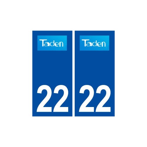 22 Taden logo ville autocollant plaque immatriculation département