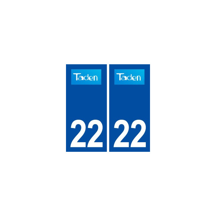 22 Taden logo ville autocollant plaque immatriculation département