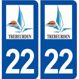 22 Trébeurden logo ville autocollant plaque immatriculation département