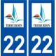 22 Trébeurden logo ville autocollant plaque immatriculation département