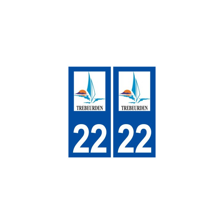 22 Trébeurden logo ville autocollant plaque immatriculation département