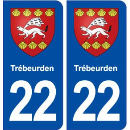 22 Trébeurden blason ville autocollant plaque immatriculation département