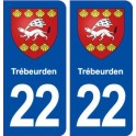 22 Trébeurden blason ville autocollant plaque immatriculation département