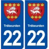22 Trébeurden blason ville autocollant plaque immatriculation département