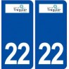 22 Tréguier blason ville autocollant plaque sticker