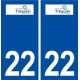 22 Tréguier blason ville autocollant plaque sticker