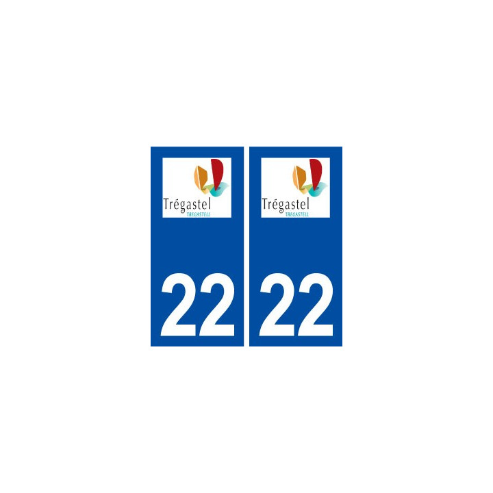 22 Trégastel logo ville autocollant plaque immatriculation département