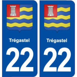 22 Trégastel blason ville autocollant plaque immatriculation département