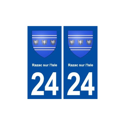 24 Razac sur l'Isle blason ville autocollant plaque immatriculation département