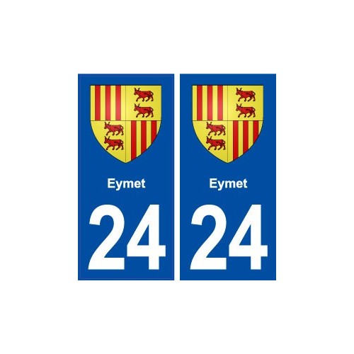 24 Eymet logo ville autocollant plaque immatriculation département
