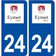 24 Eymet logo autocollant plaque stickers département