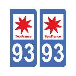 93 Seine Saint Denis autocollant plaque