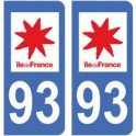 93 Seine Saint Denis autocollant plaque