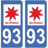 93 Seine Saint Denis autocollant plaque