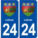 24 Lalinde coat of arms sticker plate sticker department