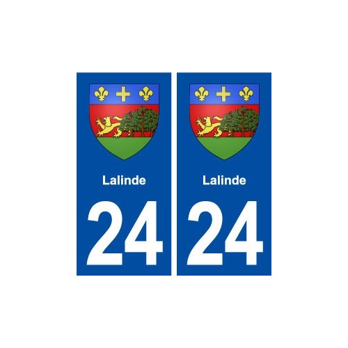 24 Lalinde blason ville autocollant plaque immatriculation département