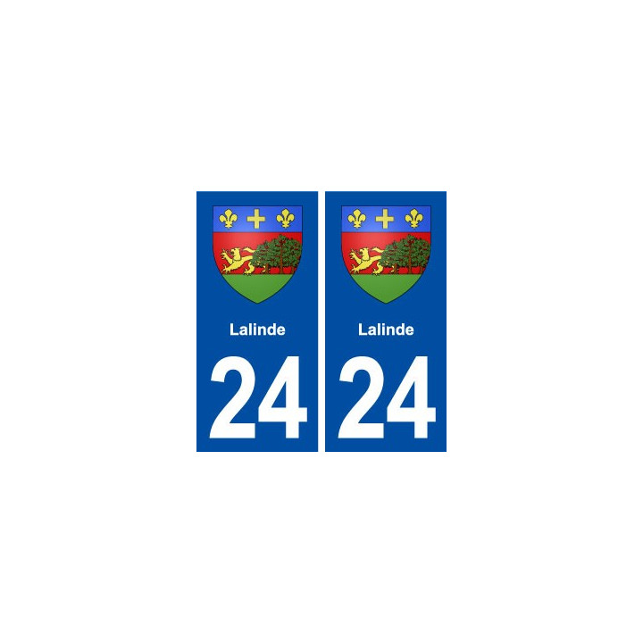 24 Lalinde blason ville autocollant plaque immatriculation département