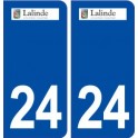 24 Lalinde logo autocollant plaque stickers département