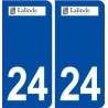 24 Lalinde logo autocollant plaque stickers département