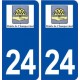 24 Champcevinel logo ville autocollant plaque immatriculation département