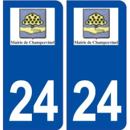 24 Champcevinel logo ville autocollant plaque immatriculation département