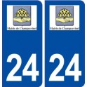 24 Champcevinel logo ville autocollant plaque immatriculation département
