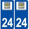 24 Champcevinel logo ville autocollant plaque immatriculation département