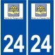 24 Champcevinel logo ville autocollant plaque immatriculation département