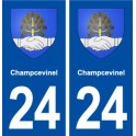 24 Champcevinel blason ville autocollant plaque immatriculation département