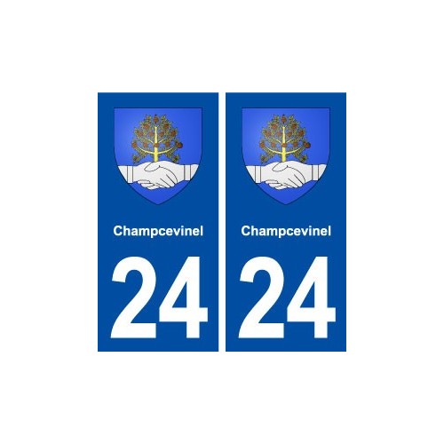 24 Champcevinel blason ville autocollant plaque immatriculation département