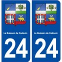 24 Le Buisson de Cadouin blason ville autocollant plaque immatriculation département