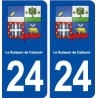 24 Le Buisson de Cadouin blason ville autocollant plaque immatriculation département