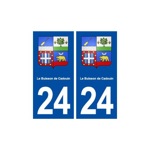 24 Le Buisson de Cadouin blason ville autocollant plaque immatriculation département