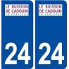 24 Le Buisson de Cadouin logo autocollant plaque stickers département