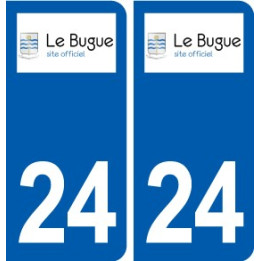 24 Le Bugue logo ville autocollant plaque immatriculation département