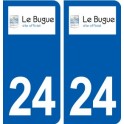 24 Le Bugue logo ville autocollant plaque immatriculation département
