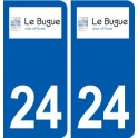 24 Le Bugue logo ville autocollant plaque immatriculation département