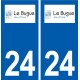 24 Le Bugue logo ville autocollant plaque immatriculation département