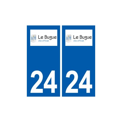 24 Le Bugue logo ville autocollant plaque immatriculation département