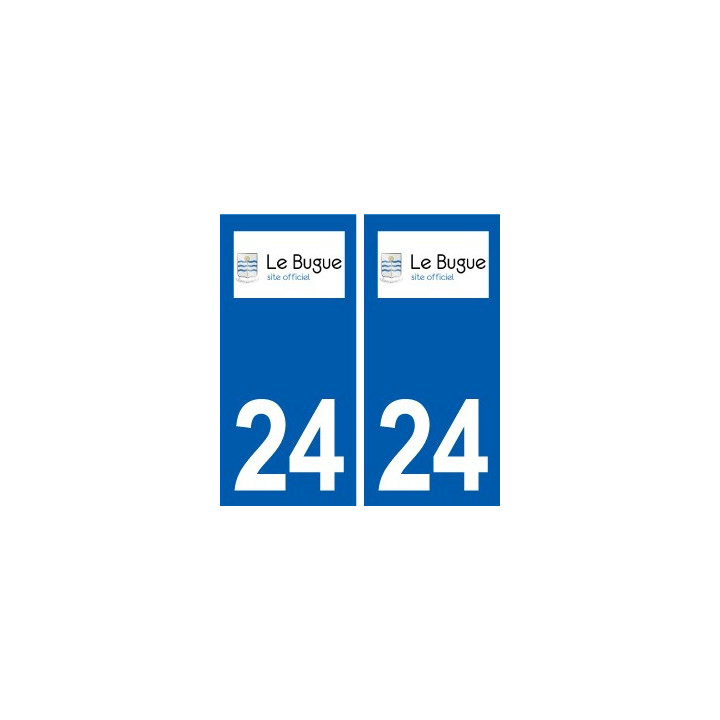 24 Le Bugue logo ville autocollant plaque immatriculation département
