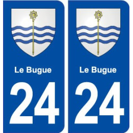 24 Le Bugue blason autocollant plaque stickers département