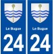 24 Le Bugue blason autocollant plaque stickers département