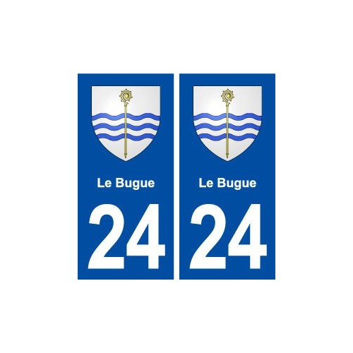 24 Le Bugue blason autocollant plaque stickers département